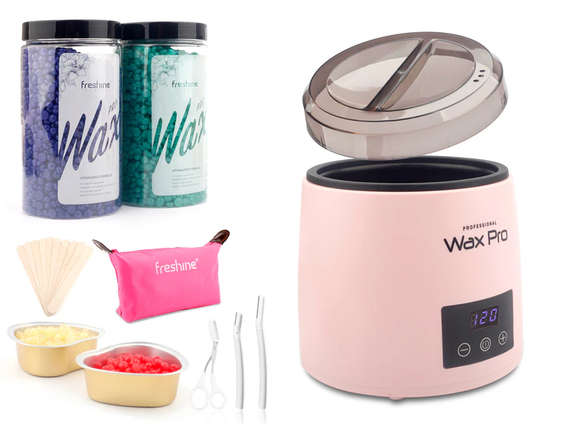 500ml Pro Digital Wax Pot Waxing Kit (Sydney Stock) Non-stick Pot 400g Hard Beads Heater Wax Beans Warmer Depilatory Paperless Hair Removal Pink