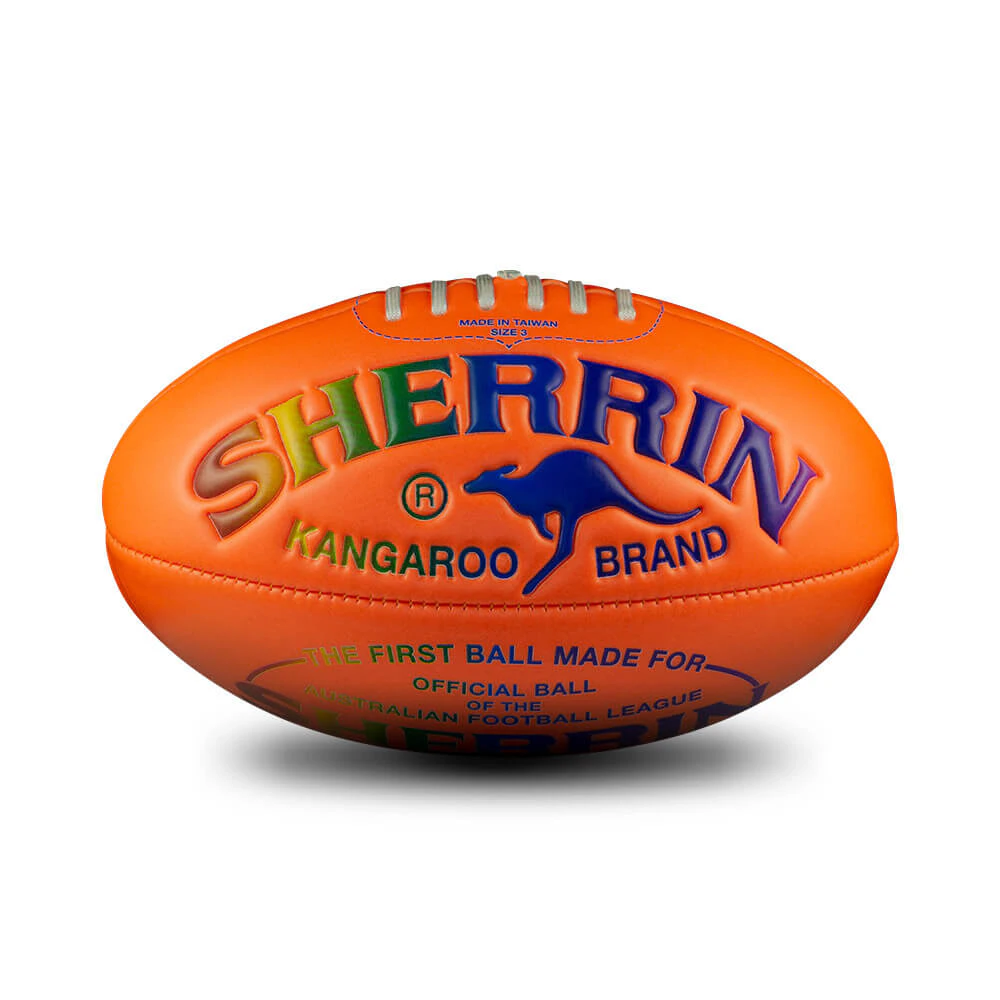 Sherrin Footy Designer Super Soft Touch Rainbow Football size 3 - Orange