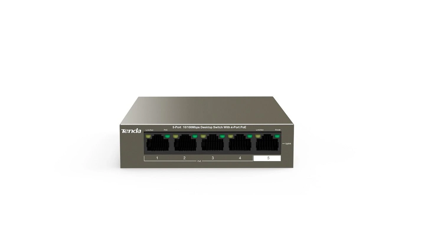 Tenda TEF1105P 5-Port FE Desktop Switch With 4-Port PoE+ [TEF1105P-4-63W]