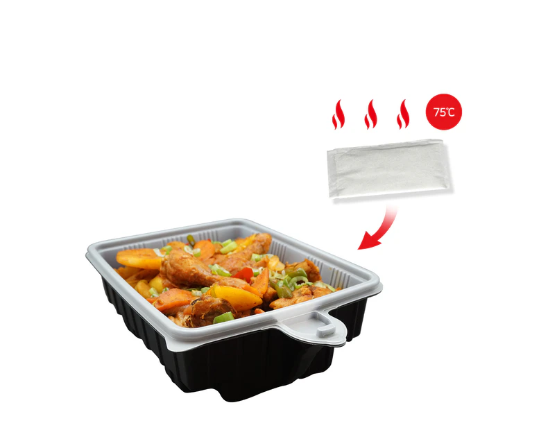 Sirak Food 20 Pack Dalat Heating Lunch Box Container 33cm Rectangle + Heating Bag