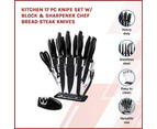 18 Pc Knife Set With Block And Sharpener