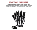 18 Pc Knife Set With Block And Sharpener