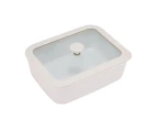 Porcelain Container with Glass Lid, 1.1L  - Anko