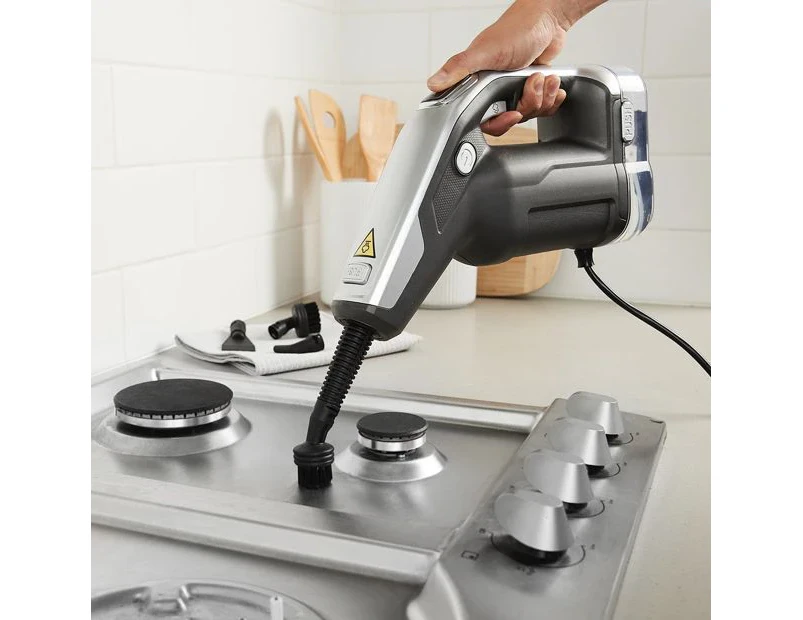 Floor & Hand Steamer, Grey and Black - Anko