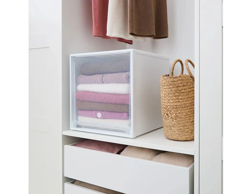 Modular Storage Drawer, Square Large White - Anko