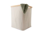 Linen Look Laundry Hamper with Bamboo Frame - Anko