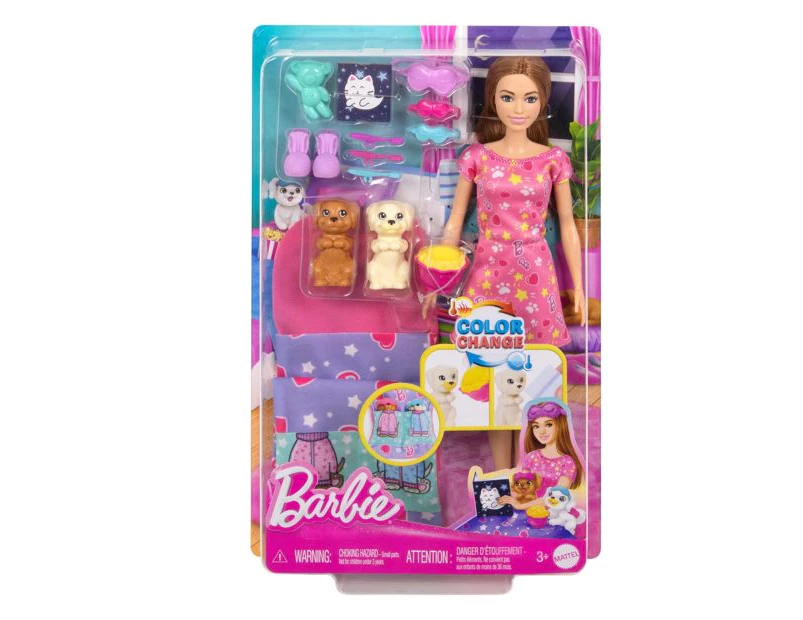 Barbie Doll & Puppy Slumber Party Playset