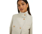 Dorothy Perkins Womens Funnel Neck Short Coat (Cream) - DP5635