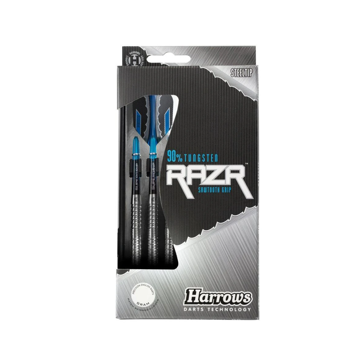 Harrows Razr Tungsten Darts (Pack of 3) (Silver/Blue) - CS2062