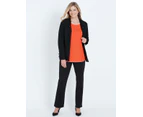 NONI B - Womens Jacket -  Long Sleeve Suedette Lace Trim Jacket