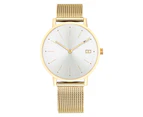 Tommy Hilfiger Gold Steel Mesh White Dial Women's Watch - 1781927