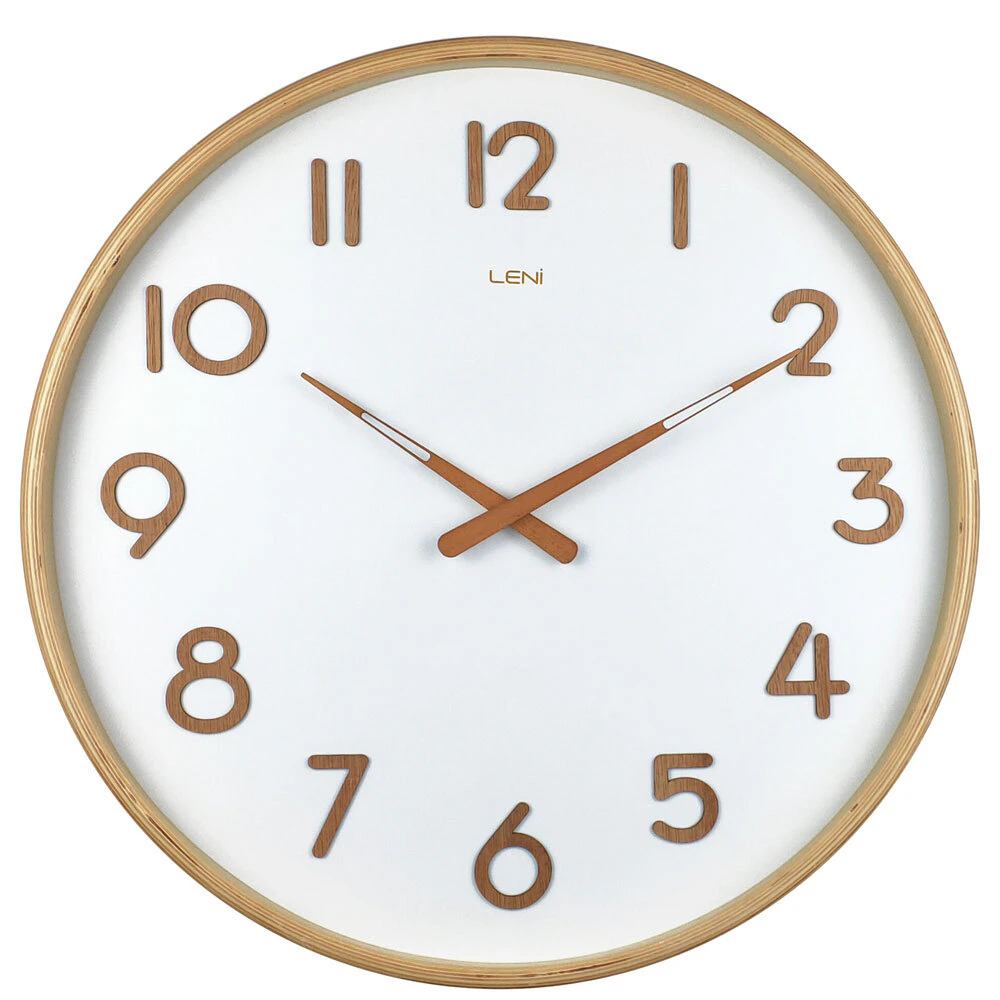 Leni Deco Large Rounded Decorative Home Wall Timepiece Clock 53cm White