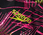 Speedo Youth Girls' Allover Splashback One Piece Swimsuit - Black/Pink/Lime