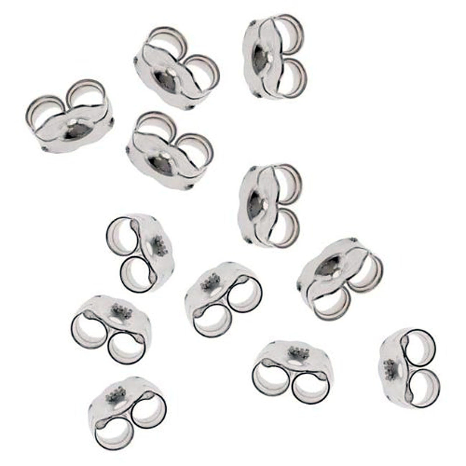 Earrings Ear metal plug stud stoppers findings post backing - Silver