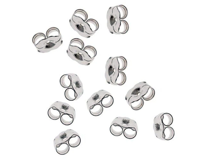 Earrings Ear metal plug stud stoppers findings post backing - Silver