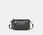 GUESS Noelle Double Pouch Crossbody Bag - Coal Logo