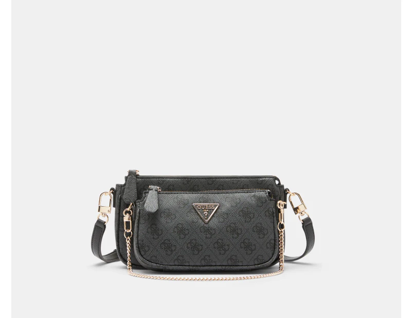 GUESS Noelle Double Pouch Crossbody Bag - Coal Logo