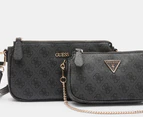 GUESS Noelle Double Pouch Crossbody Bag - Coal Logo