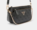 GUESS Noelle Double Pouch Crossbody Bag - Coal Logo