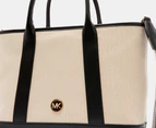 Michael Kors Luisa Medium Cotton Canvas Satchel Bag - Natural/Black