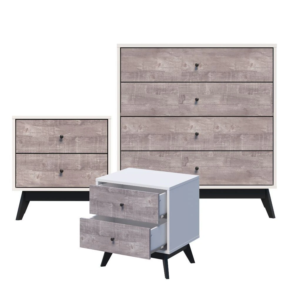 Cosmoliving 4 Chest of Drawer Dressers  with 2 Sets of Bedside Tables