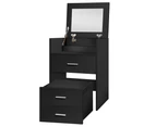 ALFORDSON Dressing Table Stool Set 2-In-1 Mirror Storage Desk - Black