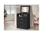 ALFORDSON Dressing Table Stool Set 2-In-1 Mirror Storage Desk - Black