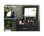 ALFORDSON Dressing Table Stool Set 2-In-1 Mirror Storage Desk - Black