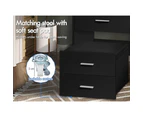 ALFORDSON Dressing Table Stool Set 2-In-1 Mirror Storage Desk - Black