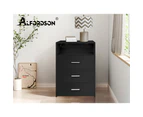 ALFORDSON Dressing Table Stool Set 2-In-1 Mirror Storage Desk - Black