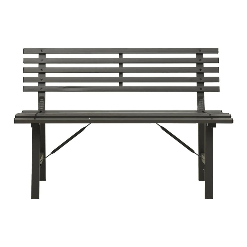 Outdoor Garden Bench Steel Frame Park Yard Seat Patio Backyard Terrace Seating 110cm