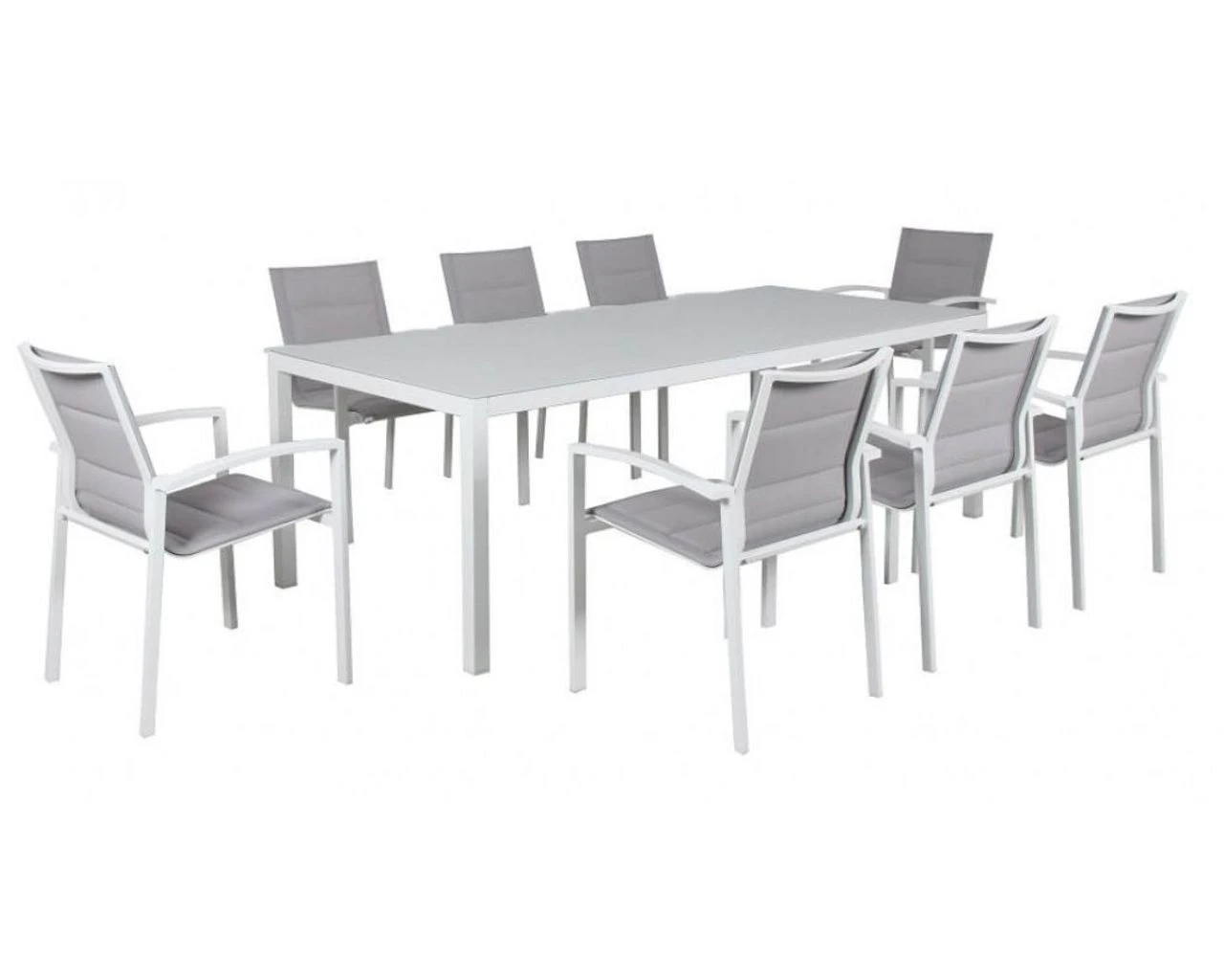 Boston 9 Piece Dining (White) Dining Setting