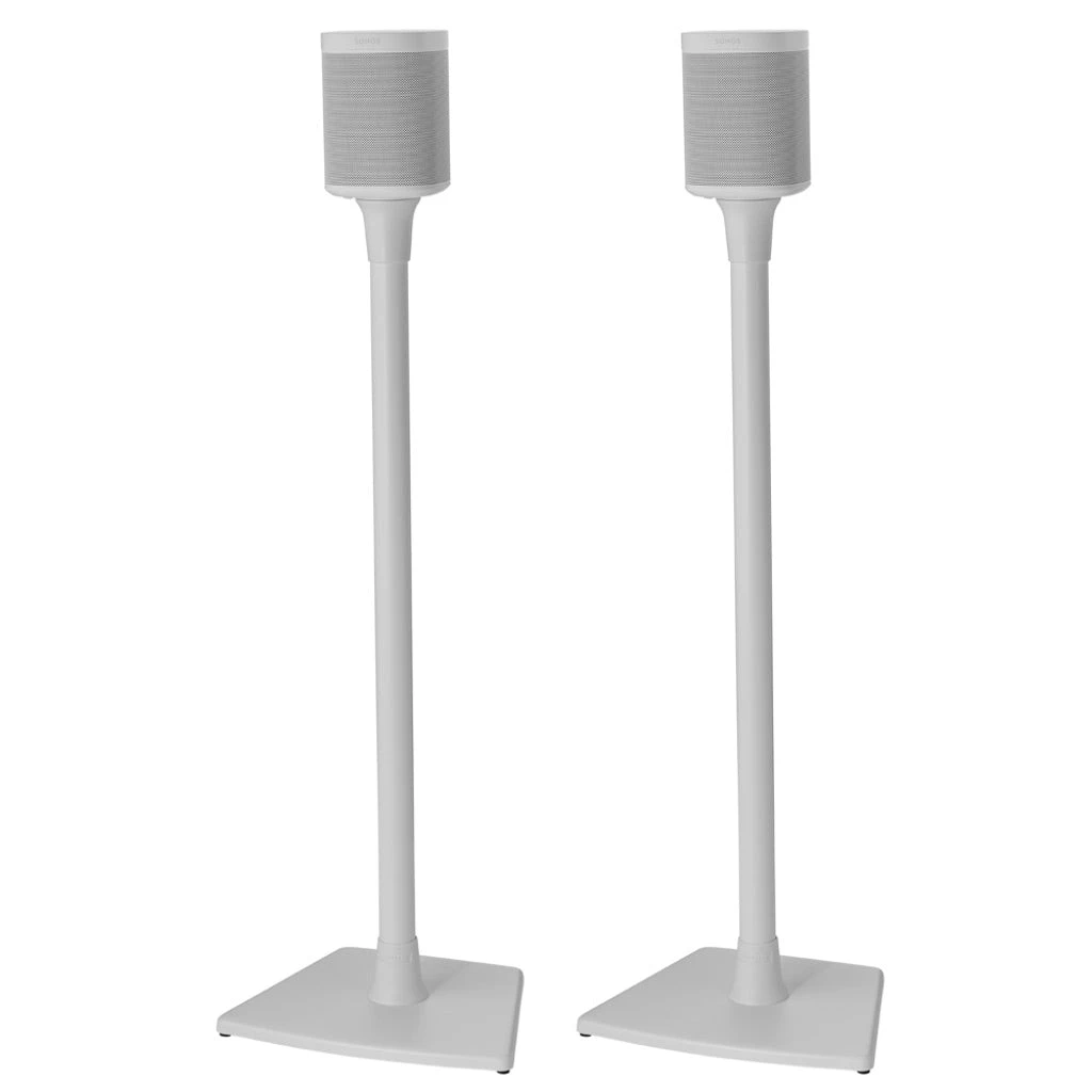 Pair Of Sanus Speaker Stands For Sonos One, SL, Play:1 & Play:3 in White (WSS22-W2)