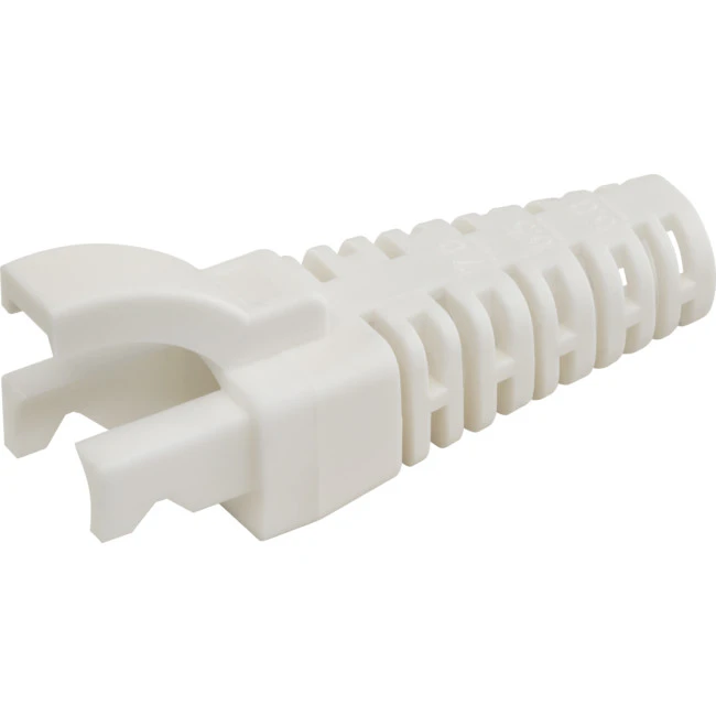 T3 PK4095  7.5Mm White Rj45 Rubber Boot Trimmable 5.5-7.0Mm Snap Pk100