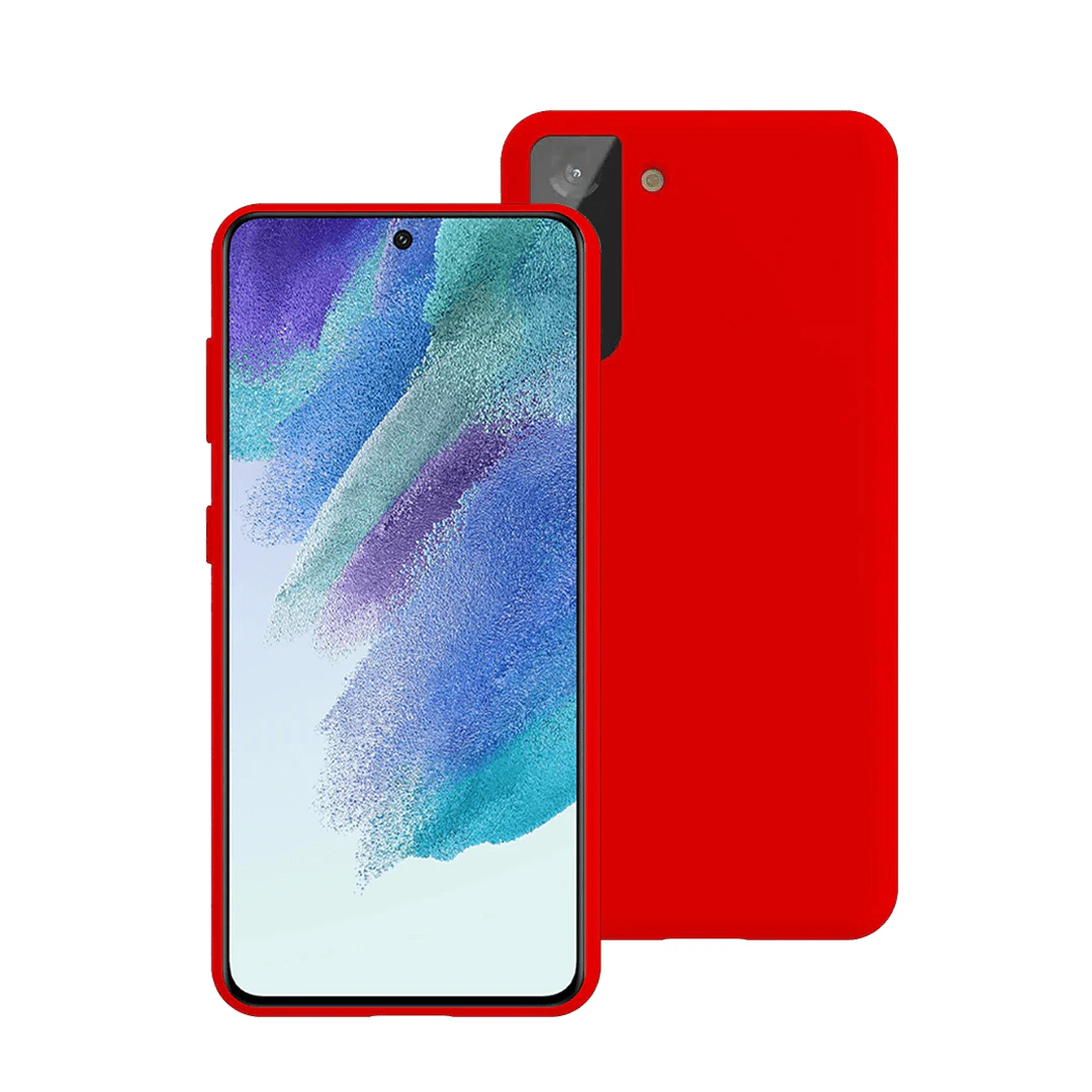 Samsung Galaxy S21 FE 5G Compatible Case Cover Liquid Silicone -Red