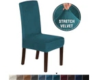 High-quality Velvet Dining Chair Cover Removable Stretch Chair Cover Set for Dining Room and Restaurant -Deep Teal