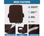 Velvet Plush Stretch Office Chair Covers with Armrest Cover, Non-Slip Thick Computer Office Chair Cover - Brown