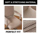 Office Chair Covers with armrest cover, Removable Stretchable Computer Chair Covers Boss Chair Covers - Khaki