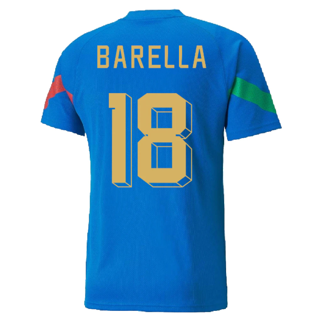 2022-2023 Italy Player Training Jersey (Blue) (BARELLA 18)