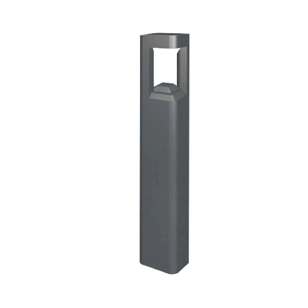 CLA LIGHTING Bol LED Bollard Light - 7W Warm White - Square - 800mm Grey