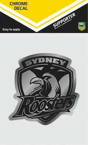 NRL Chrome Decal - Sydney Roosters - Car Sticker 12x12cm