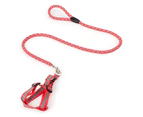 Pet Lead Safety Chain Chest Strap Collar Dog Walk Leash Night Reflection Rope Red