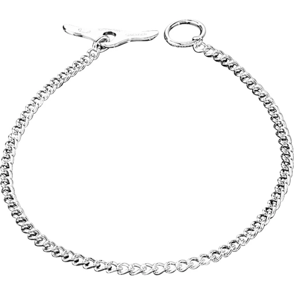 Herm Sprenger Toggle Dog Check Chain Collar Choker Chrome Plated Round Link 2mm