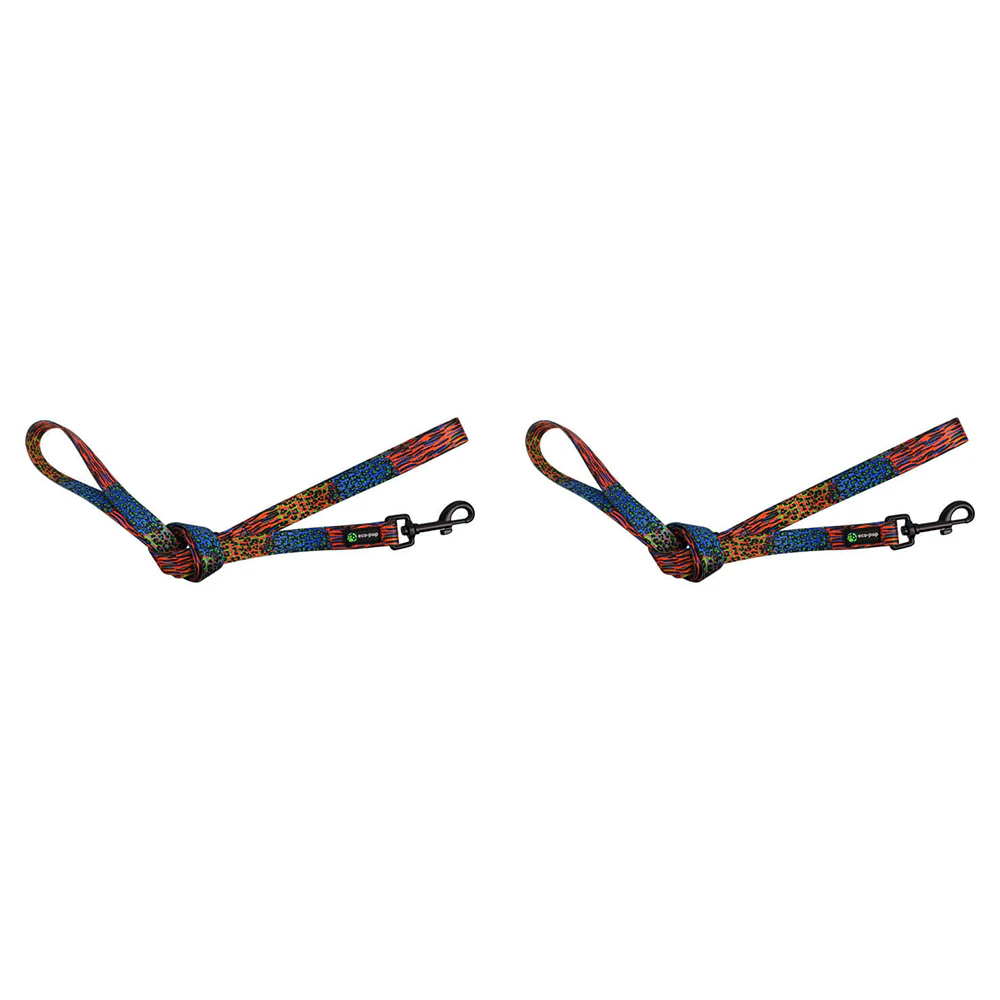 2x Eco-Pup Dog Outdoor Walking Durable Lead/Leash 120cmx20mm Wild Colour Pattern