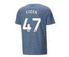 2024-2025 Man City ftblCulture Tee AOP (Navy) - Kids (Foden 47)