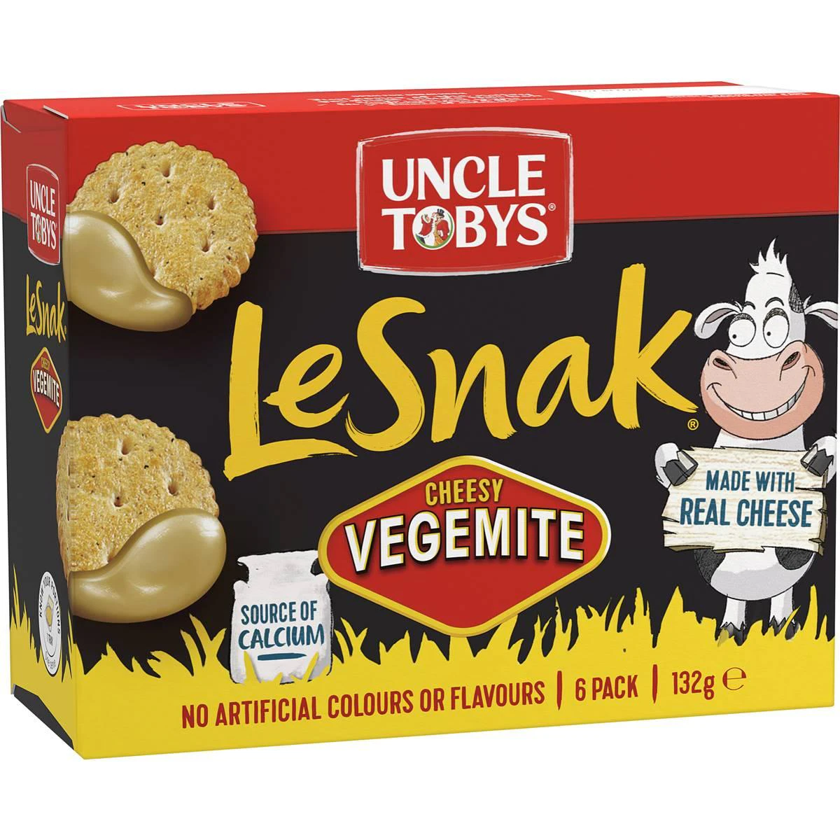 Uncle Tobys Le Snak Vegemite Cheese Dip and Crackers 6 Pack