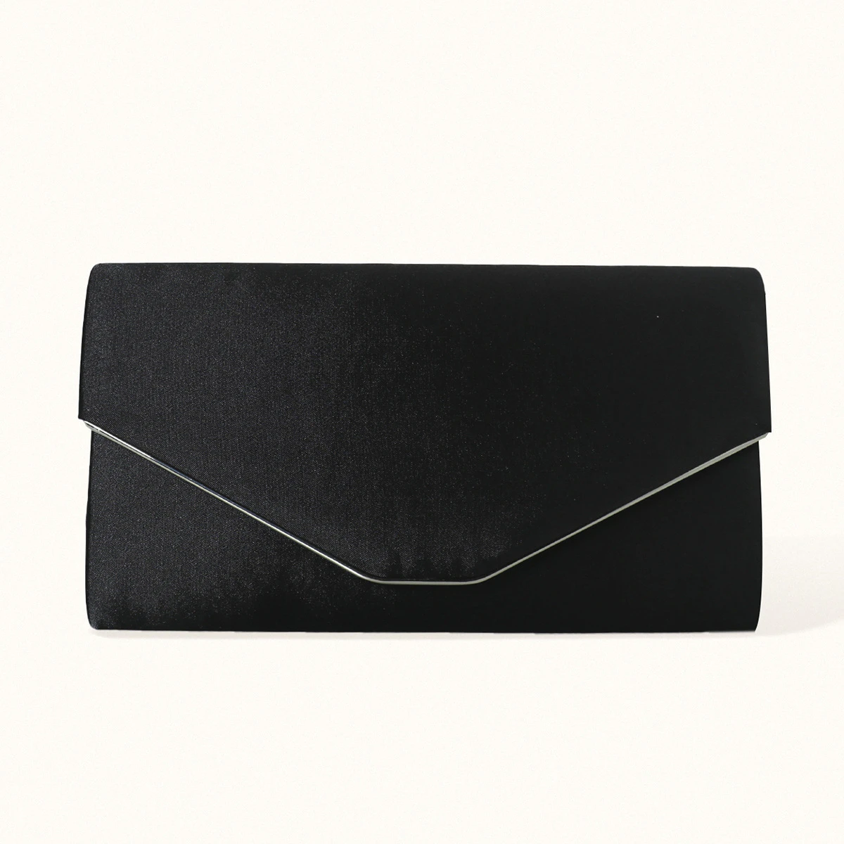 HGGQVVS Women Elegant Clutch Purse Simple Wedding Formal Evening Bag Black