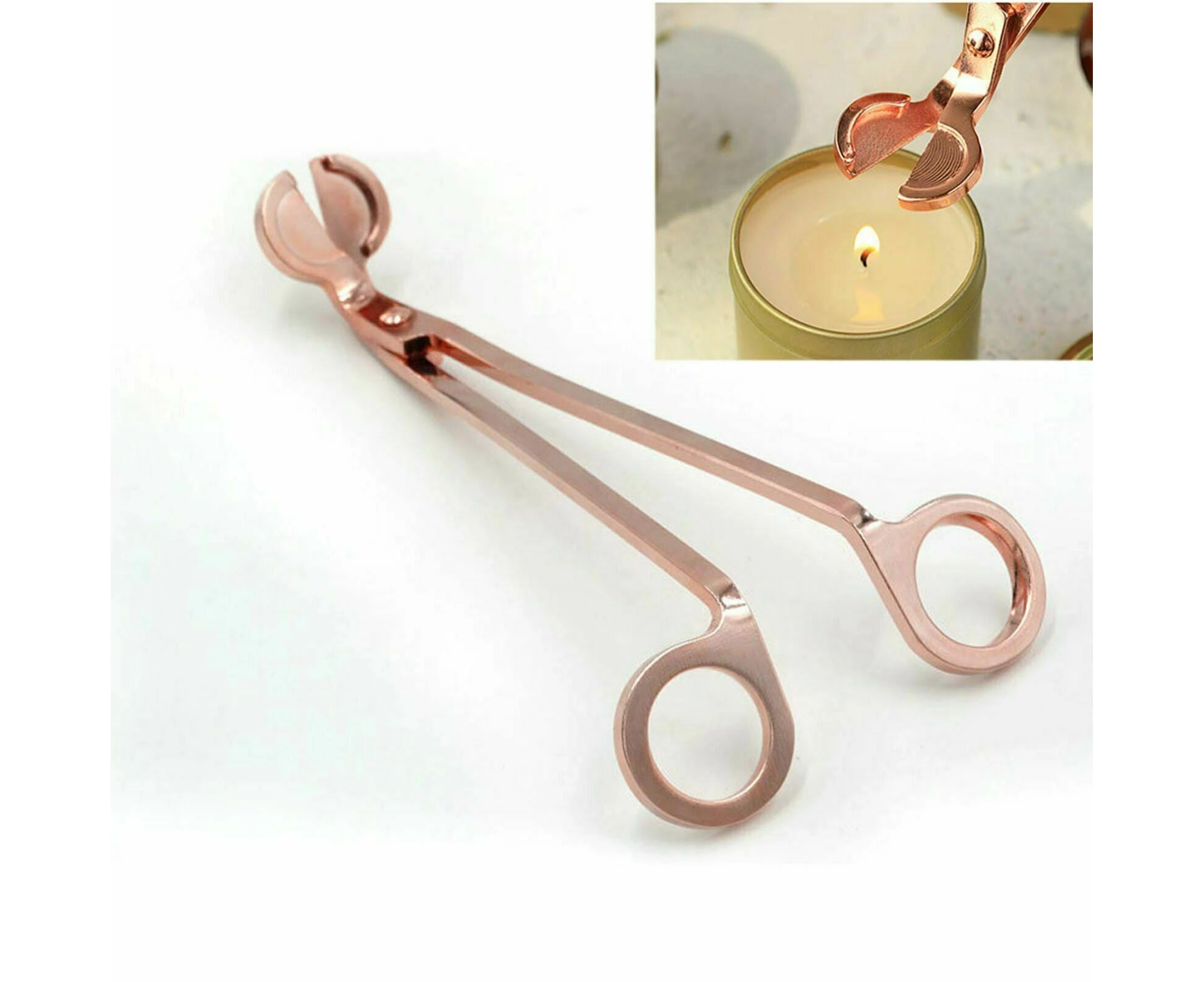 Rose Gold Candle Wick Trimmer Scissors Stainless Steel Candle Cutter Snuffers