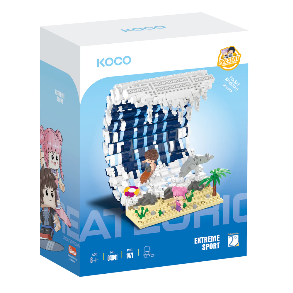 1471pc Koco Surfing Building Blocks Micro Bricks Kids DIY Assemble Toy Set 6y+