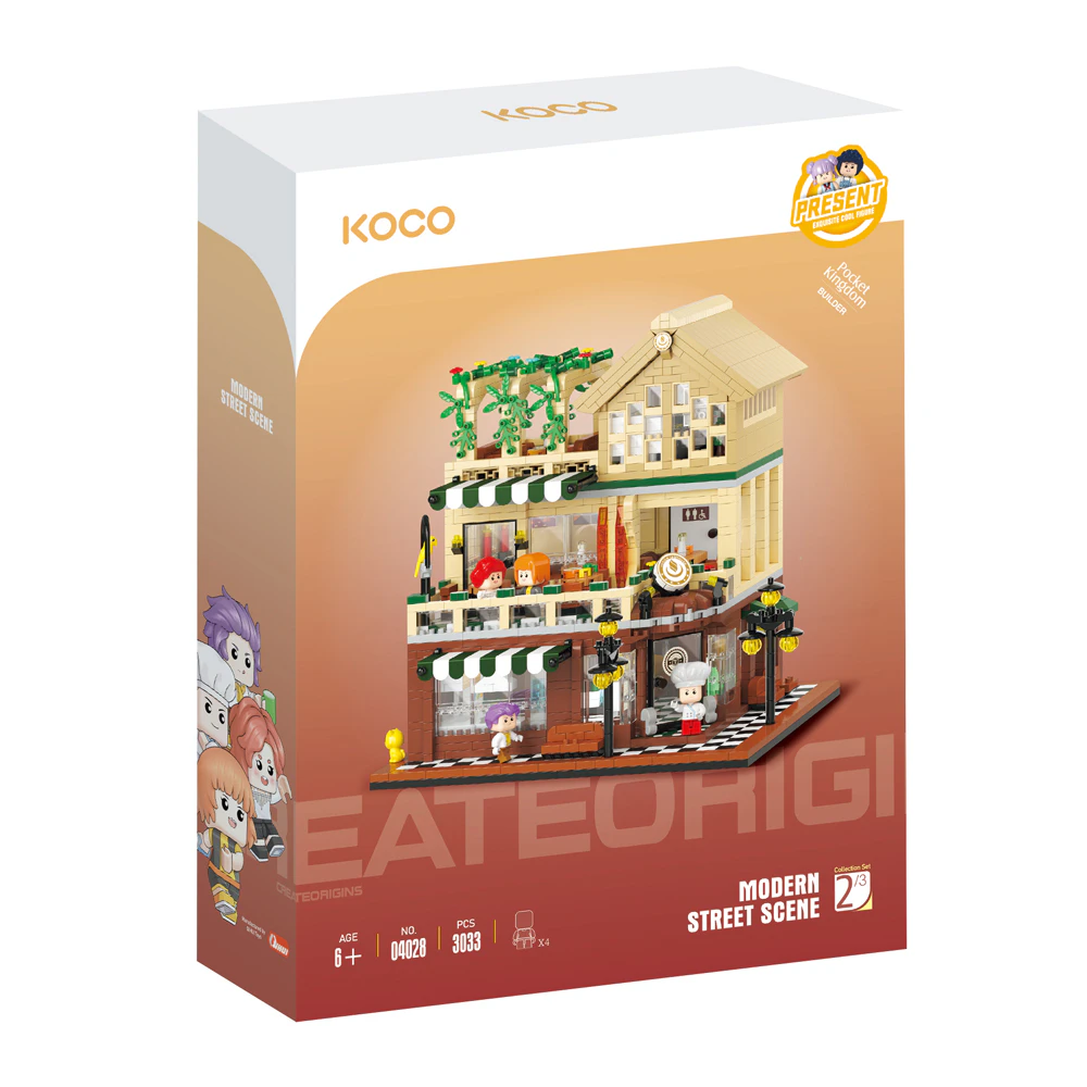 3033pc Koco Western Restaurant Building Blocks Micro Bricks Kids Toy Set 6y+